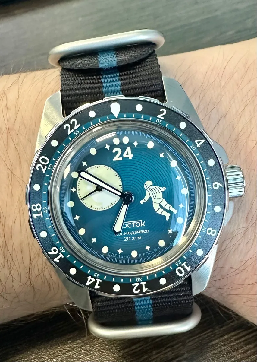 Vostok Amphibia 14038B Luna Dude Watch Nylon Strap [Exclusive] - Image 3