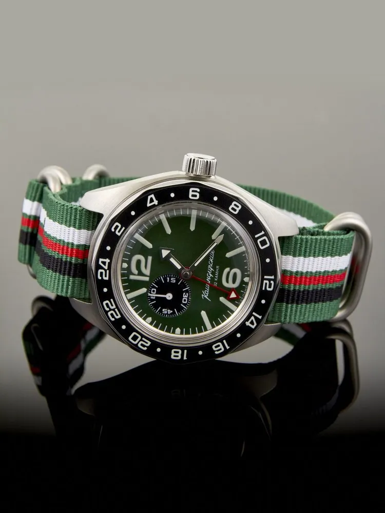 Vostok Komandirskie 03097A GMT Watch Russian Military Automatic - Image 3